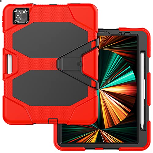 Lobwerk Tasche für Apple iPad Pro 11 2020/2021 11 Zoll Panzerhülle mit Displayschutzfolie + Gestell Rot von Lobwerk