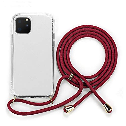 Lobwerk Umhängetasche für Apple iPhone 11 6.1 Zoll längenverstellbar Slim Case Cover Outdoor Handyhülle aus TPU Stoßfest Extra Schutz Handykette Rot von Lobwerk