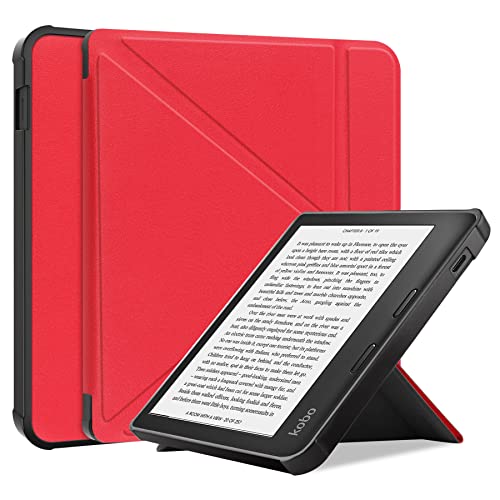 Tablet Hülle für Kobo Libra 2 7 Zoll Slim Case Etui mit Standfunktion und Auto Sleep/Wake Funktion Rot von Lobwerk