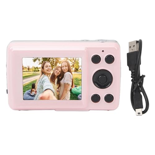 Digitalkamera, Vloggingkamera mit 2,4 -Zoll -Displaybildschirm, kompakte Reisekamera für Jungen Mädchen Kinder (Rosa) von Locadence