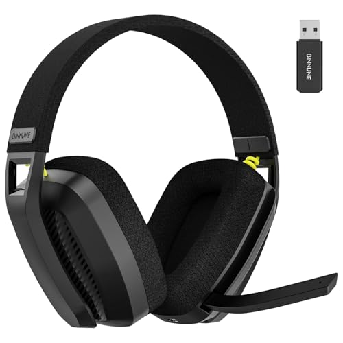 Locadence BW06 Wireless Gaming Headset, 2,4 G BT Dual Modi Über Ohrhörer Kopfhörern mit Rauschunterdrückungsmikrofon, Leichtes Headset für Laptop Mobile (Schwarz) von Locadence