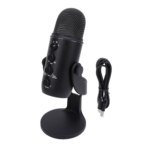 Locadence Gaming Mikrofon, Dynamisches USB PC Kondensatormikrofon mit Schnellstummschaltung, Buntem Umgebungslicht, Plug and Play Verstellbarem Podcast Mikrofon für Streaming Locadence Gaming Mikrofon, Dynamisches USB PC Kondensatormikrofon mit Schnellstummschaltung, Buntem Umgebungslicht, Plug and Play Verstellbarem Podcast Mikrofon für Streaming von Locadence