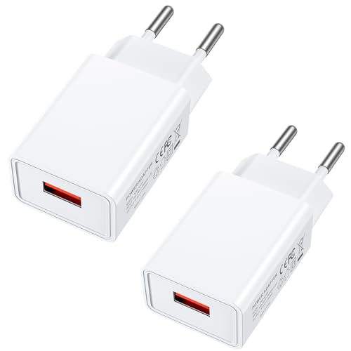 2er Pack USB Ladegerät 5V-2A Universal Stecker, Schnellladegerät Netzteil Adapter Kompatibel mit iPhone 16/16 Pro/16 Pro Max/15/14/13, USB Plug USB Ladestecker USB Netzstecker mit Samsung Galaxy S24 von Locatis