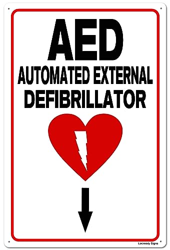 Locmorly AED Sign Automated External Defibrillator Schild, 30,5 x 40,6 cm, Aluminiumschild von Locmorly