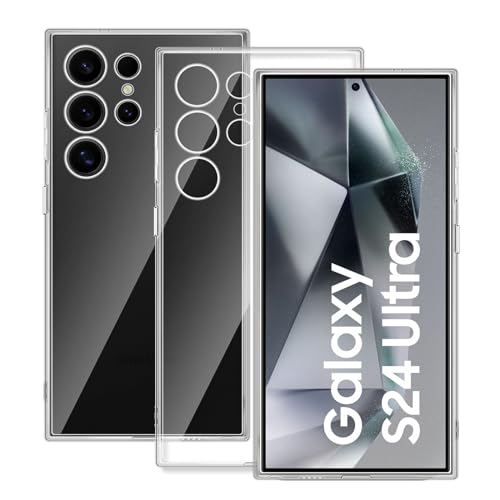 Locofun Hülle für Samsung Galaxy S24 Ultra, Klares Silikon Case, HD Klar Stoßfeste Dünne Abdeckung Cover, Vergilbungsbeständige Dünne Transparente TPU-Handyhülle von Locofun