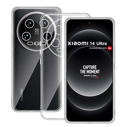 Locofun Hülle für Xiaomi 14 Ultra, Klares Silikon Case, HD Klar Stoßfeste Dünne Abdeckung Cover, Vergilbungsbeständige Dünne Transparente TPU-Handyhülle von Locofun