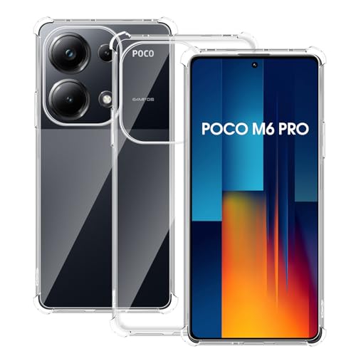 Locofun Hülle für Xiaomi Poco M6 Pro 4G, Klares TPU Silikon Case, HD Klar Stoßfeste Dünne Abdeckung Cover, Vergilbungsbeständige Dünne Transparente TPU-Handyhülle von Locofun