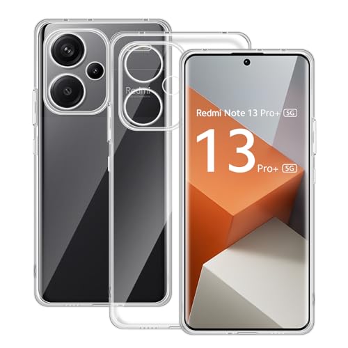 Locofun Hülle für Xiaomi Redmi Note 13 Pro Plus/13 Pro+ 5G, Klares Silikon Case, HD Klar Stoßfeste Dünne Abdeckung Cover, Vergilbungsbeständige Dünne Transparente TPU-Handyhülle von Locofun