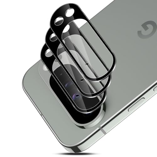 Locofun Kameraschutz für Google Pixel 9 Pro 5G für Panzerglas, [3 Stück] 9H Härte Panzer Kameras Schutz Folie, Anti-Kratzen Kamera Folie HD Klar Linse Schutzglas-Schwarz von Locofun