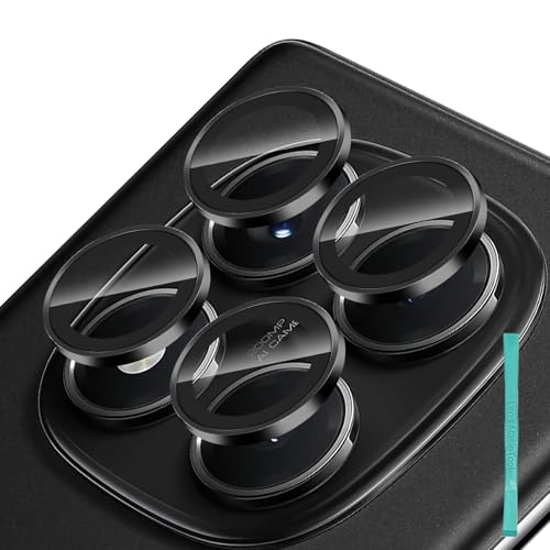 Locofun Kameraschutz für Xiaomi Redmi Note 14 Pro 4G für Panzerglas, 9H Härte Einzeln Kamera Schutzfolie,[2 Stück] Anti-Kratzen Individuelle Ring aus Metall Linse Folie Schutzglas -Schwarz von Locofun
