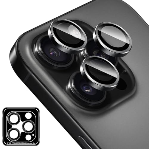 Locofun Kameraschutz für iPhone 16 Pro/iPhone 16 Pro Max 5G für Panzerglas, 9H Härte Einzeln Kamera Schutzfolie, Anti-Kratzen Individuelle Ring aus Metall Linse Folie Schutzglas -Schwarz Locofun Kameraschutz für iPhone 16 Pro/iPhone 16 Pro Max 5G für Panzerglas, 9H Härte Einzeln Kamera Schutzfolie, Anti-Kratzen Individuelle Ring aus Metall Linse Folie Schutzglas -Schwarz von Locofun