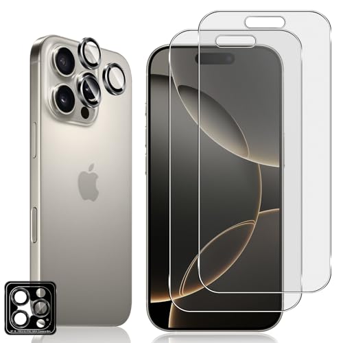 Locofun Matt Schutzfolie für iPhone 16 Pro Max 6.9" für Panzerglas, 9H Härte Matte Panzer Schutz Glas und Kameraschutz Folie [2+2 Stück], Anti-Fingerabdruck Displayschutz Schutzglas von Locofun