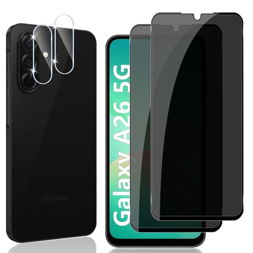 Locofun Sichtschutz für Samsung Galaxy A26 5G für Panzerglas, 2 Stück Anti Spy Panzer Schutz Glas und 2 Stück Kameraschutz, 9H Härte Sichtschutzfolie, Privacy Displayschutz Folie Locofun Sichtschutz für Samsung Galaxy A26 5G für Panzerglas, 2 Stück Anti Spy Panzer Schutz Glas und 2 Stück Kameraschutz, 9H Härte Sichtschutzfolie, Privacy Displayschutz Folie von Locofun