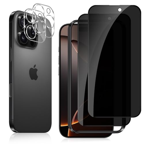 Locofun Sichtschutz für iPhone 16 Pro Max 6.9" 5G für Panzerglas, 2 Stück Anti Spy Panzer Schutz Glas und 2 Stück Kameraschutz, 9H Härte Sichtschutzfolie, Anti-Kratzer Privacy Displayschutz Folie Locofun Sichtschutz für iPhone 16 Pro Max 6.9" 5G für Panzerglas, 2 Stück Anti Spy Panzer Schutz Glas und 2 Stück Kameraschutz, 9H Härte Sichtschutzfolie, Anti-Kratzer Privacy Displayschutz Folie von Locofun