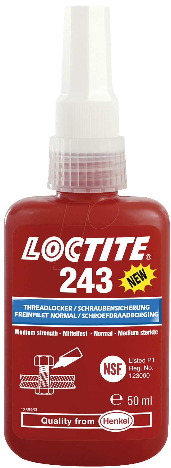 LOCTITE 243 10ML - Schraubensicherung, Lack, mitttelfest, blau, 10 ml von Loctite