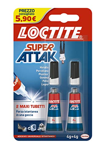 Loctite Super Attak Flüssigkleber Cyanacrylat, 4 g, Klebstoff (Liquid, Cyanacrylat-Klebstoff, Tube, mehrfarbig, transparent, 30 s) von Loctite