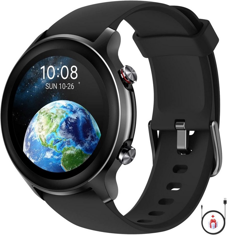 Loddery Smartwatch (1,3 Zoll, Andriod iOS), Bluetooth Smartwatch mit SpO2 und Herzfrequenzüberwachung Uhr von Loddery