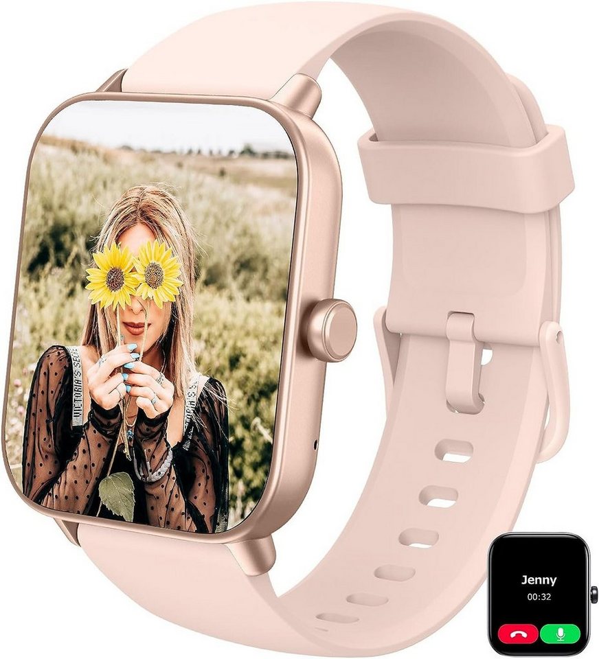 Loddery Smartwatch (1,85 Zoll, Andriod iOS), Damen Smartwatch mit Telefonfunktion und Alexa waserdicht von Loddery
