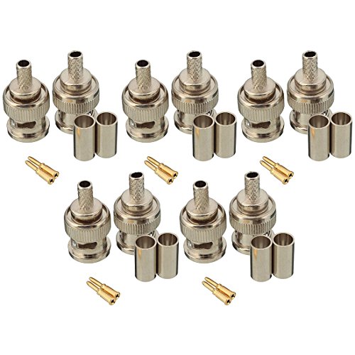 Lodokdre 10 Sets 3 Stück BNC Stecker RG58 Crimpverbinder von Lodokdre