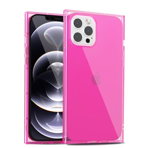 LoeoeL Schutzhülle für iPhone 12 / 12 Pro, transparent, S-Quadrat, rechteckig, schmal, dünn, transparent, mädchenhaft, Y2k, trendiges, ästhetisches Design, weiches Silikon, helles Neonpink LoeoeL Schutzhülle für iPhone 12 / 12 Pro, transparent, S-Quadrat, rechteckig, schmal, dünn, transparent, mädchenhaft, Y2k, trendiges, ästhetisches Design, weiches Silikon, helles Neonpink von LoeoeL