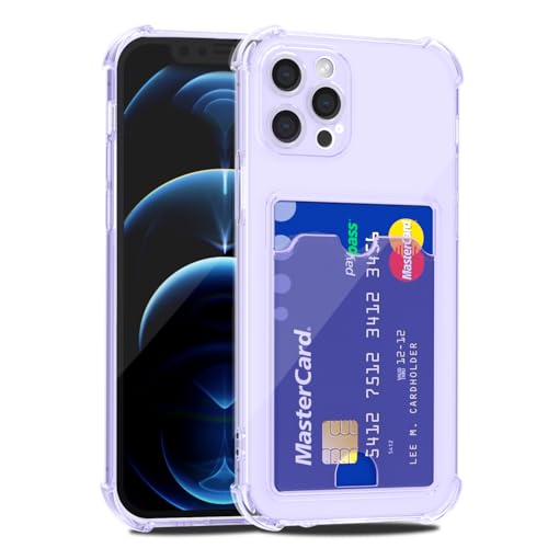 LoeoeL Schutzhülle für iPhone 12 Pro, Brieftasche, Geldbörse für Damen und Herren, dünn, dünn, transparent, mit Kartenfach, Kreditkartenfach, transparent, weiches TPU-Silikon, mit Kamera-Schutz, Lila LoeoeL Schutzhülle für iPhone 12 Pro, Brieftasche, Geldbörse für Damen und Herren, dünn, dünn, transparent, mit Kartenfach, Kreditkartenfach, transparent, weiches TPU-Silikon, mit Kamera-Schutz, Lila von LoeoeL