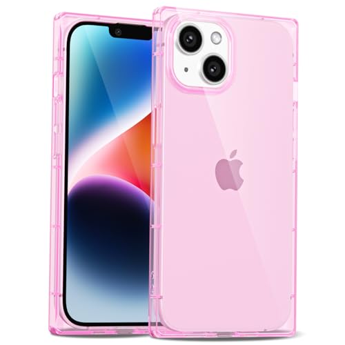 LoeoeL Schutzhülle für iPhone 13 / iPhone 14, transparent, S-Quadrat, rechteckig, dünn, transparent, mädchenhaft, Y2k, niedliches Design, weiches TPU-Silikon, Hellrosa LoeoeL Schutzhülle für iPhone 13 / iPhone 14, transparent, S-Quadrat, rechteckig, dünn, transparent, mädchenhaft, Y2k, niedliches Design, weiches TPU-Silikon, Hellrosa von LoeoeL