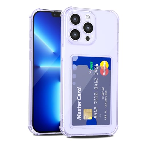 LoeoeL Schutzhülle für iPhone 13 Pro Max, Brieftasche, Geldbörse für Damen, dünn, schlank, transparent, mit Kartenfach, Kreditkartenfach, transparent, weiches TPU-Silikon, mit Kamera-Schutz, Lila LoeoeL Schutzhülle für iPhone 13 Pro Max, Brieftasche, Geldbörse für Damen, dünn, schlank, transparent, mit Kartenfach, Kreditkartenfach, transparent, weiches TPU-Silikon, mit Kamera-Schutz, Lila von LoeoeL