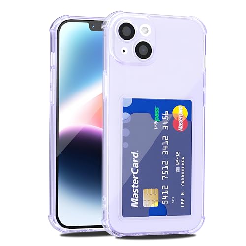 LoeoeL Schutzhülle für iPhone 14 Plus, Brieftasche, Geldbörse für Damen und Herren, dünn, dünn, transparent, mit Kartenfach, Kreditkartenfach, transparent, weiches TPU-Silikon, mit Kamera-Schutz, Lila LoeoeL Schutzhülle für iPhone 14 Plus, Brieftasche, Geldbörse für Damen und Herren, dünn, dünn, transparent, mit Kartenfach, Kreditkartenfach, transparent, weiches TPU-Silikon, mit Kamera-Schutz, Lila von LoeoeL