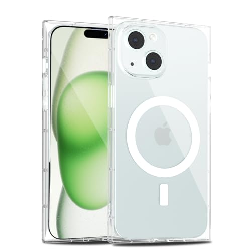 LoeoeL Schutzhülle für iPhone 14 Plus/15 Plus, S-Quadrat, rechteckig, magnetisch, kompatibel mit Magsafe-Handyhülle für Frauen, schlank, dünn, transparent, niedliches Designer, ästhetisches Design LoeoeL Schutzhülle für iPhone 14 Plus/15 Plus, S-Quadrat, rechteckig, magnetisch, kompatibel mit Magsafe-Handyhülle für Frauen, schlank, dünn, transparent, niedliches Designer, ästhetisches Design von LoeoeL
