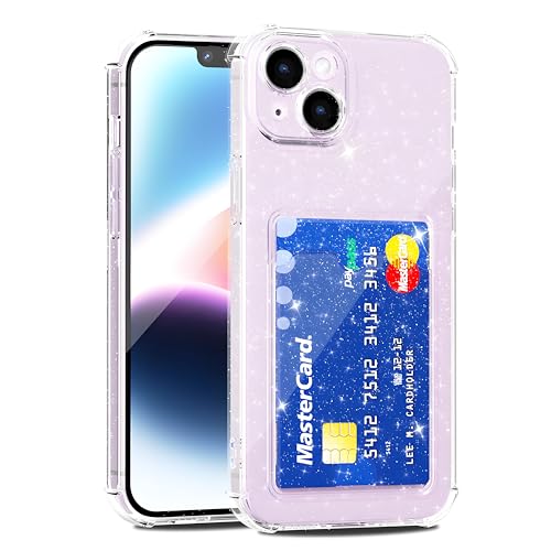 LoeoeL Schutzhülle für iPhone 14 mit Kartenhalter, transparente Glitzer-Handyhülle für Frauen und Mädchen, glitzernd, glitzernd, Silikon, mit Kreditkartenfach und Kamera-Schutz LoeoeL Schutzhülle für iPhone 14 mit Kartenhalter, transparente Glitzer-Handyhülle für Frauen und Mädchen, glitzernd, glitzernd, Silikon, mit Kreditkartenfach und Kamera-Schutz von LoeoeL