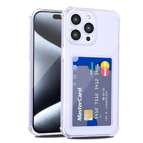 LoeoeL Schutzhülle für iPhone 15 Pro, Brieftasche, Geldbörse für Damen und Herren, dünn, dünn, transparent, mit Kartenfach, Kreditkartenfach, transparent, weiches TPU-Silikon, mit Kamera-Schutz, Lila LoeoeL Schutzhülle für iPhone 15 Pro, Brieftasche, Geldbörse für Damen und Herren, dünn, dünn, transparent, mit Kartenfach, Kreditkartenfach, transparent, weiches TPU-Silikon, mit Kamera-Schutz, Lila von LoeoeL