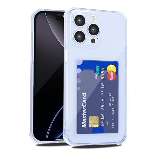 LoeoeL Schutzhülle für iPhone 16 Pro Max, Brieftasche, Geldbörse für Damen und Herren, dünn, dünn, transparent, mit Kartenfach, Kreditkartenfach, transparent, weiches TPU-Silikon, mit Kamera-Schutz von LoeoeL