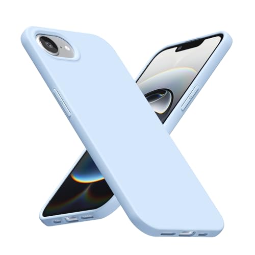 LoeoeL Silikon Hülle für iPhone 16e, Ultra Dünn Slim Minimalistisch Weich Gummi Gel Matte Handyhülle für Damen Herren, Niedlich Girly Aesthetic Schutzhülle mit Kameraabdeckung, Hellblau von LoeoeL