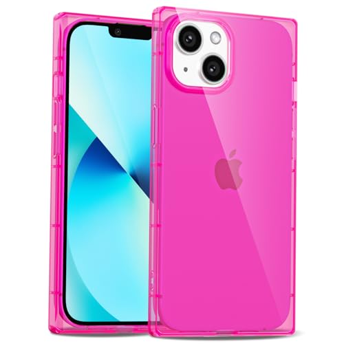 LoeoeL Transparente Schutzhülle für iPhone 13 Mini, S-Quadrat, rechteckiger Rand, schmal, dünn, transparent, mädchenhaft, Y2k, niedliches Designer-Handyhülle für Frauen, trendiges, ästhetisches Design von LoeoeL