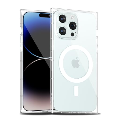 LoeoeL Transparente Schutzhülle für iPhone 14 Pro, S-Quadrat, rechteckig, magnetisch, kompatibel mit Magsafe-Handyhülle für Frauen, schlank, dünn, transparent, niedliches Designer, trendiges LoeoeL Transparente Schutzhülle für iPhone 14 Pro, S-Quadrat, rechteckig, magnetisch, kompatibel mit Magsafe-Handyhülle für Frauen, schlank, dünn, transparent, niedliches Designer, trendiges von LoeoeL