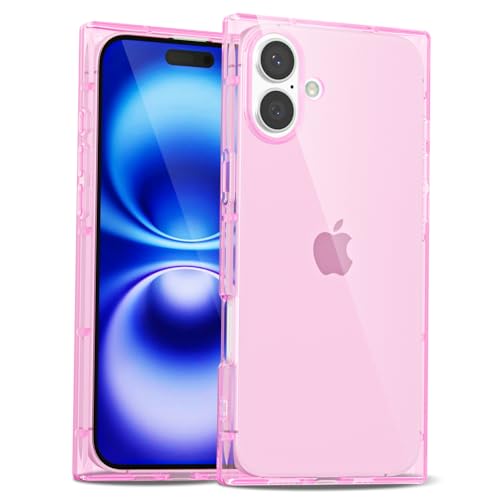 LoeoeL Transparente Schutzhülle für iPhone 16, S-Quadrat, rechteckiger Rand, schmal, dünn, transparent, mädchenhaft, Y2k, niedliches Design, trendiges ästhetisches Design, weiche LoeoeL Transparente Schutzhülle für iPhone 16, S-Quadrat, rechteckiger Rand, schmal, dünn, transparent, mädchenhaft, Y2k, niedliches Design, trendiges ästhetisches Design, weiche von LoeoeL