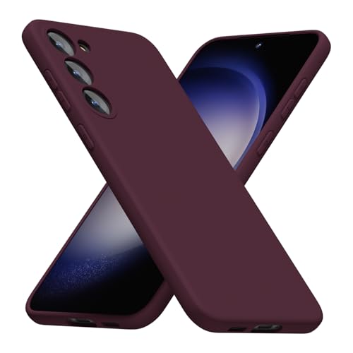 LoeoeL Schutzhülle für Samsung Galaxy S23, Silikon, minimalistisch, ultradünn, weiches Gummi-Gel, einfarbig, mattes TPU, niedliches Design und Kamera-Abdeckung, Burgunderrot/Kastanienbraun von LoeoeL