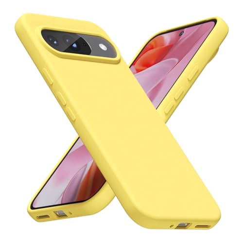 LoeoeL Ultra Slim Hülle für Google Pixel 9/9 Pro, Silikon, Dünn, Gelb, Matt, Schutzhülle, Kabellos Kompatibel von LoeoeL