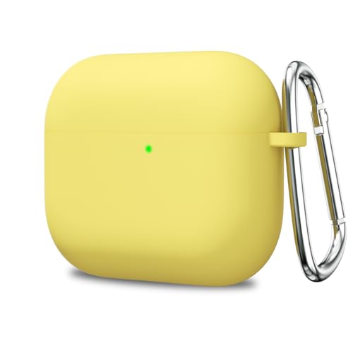 Loeoel Silikon-Schutzhülle für Airpods 4, niedliche Airpods-Hülle mit Schlüsselanhänger, matt, schlank, schützend, Gummi, weiches Gel, für Mädchen, ästhetisch, elegant, schlichtes Design, Gelb Loeoel Silikon-Schutzhülle für Airpods 4, niedliche Airpods-Hülle mit Schlüsselanhänger, matt, schlank, schützend, Gummi, weiches Gel, für Mädchen, ästhetisch, elegant, schlichtes Design, Gelb von LoeoeL