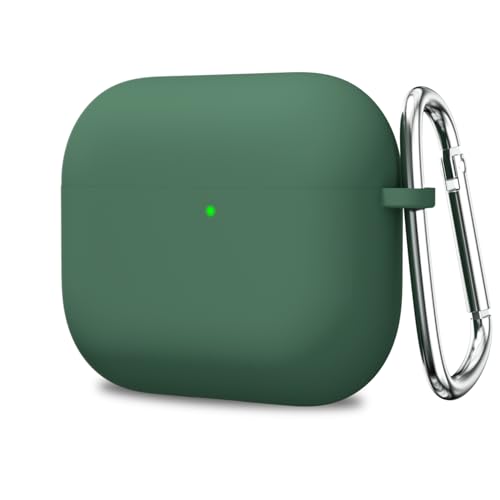 Loeoel Silikon-Schutzhülle für Airpods 4, niedliche Airpods-Hülle mit Schlüsselanhänger, matt, schlank, schützend, Gummi, weiches Gel, für Mädchen, ästhetisch, elegant, schlichtes Design, Dunkelgrün Loeoel Silikon-Schutzhülle für Airpods 4, niedliche Airpods-Hülle mit Schlüsselanhänger, matt, schlank, schützend, Gummi, weiches Gel, für Mädchen, ästhetisch, elegant, schlichtes Design, Dunkelgrün von LoeoeL