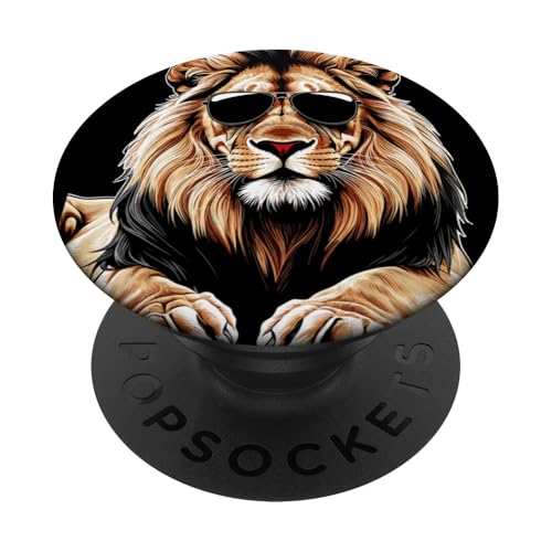 Löwen Safari Sonnenbrille Löwe PopSockets Klebender PopGrip von Löwen Safari Designs Ajeli