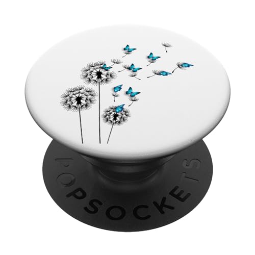 Pusteblume mit Schmetterlingen PopSockets Klebender PopGrip von Löwenzahn Pusteblume fliegender Schmetterling