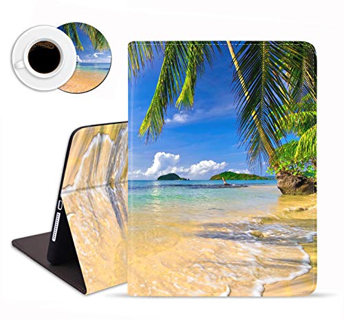 Schutzhülle für iPad Mini 5/Mini 4, 1/2/3, Lederhülle, verstellbarer Ständer, automatische Wake/Sleep-Funktion, Smart Case 5. 4. Generation 7,9 Zoll – Shore Palms Tropical Beach (mit Untersetzern) von Log Zog