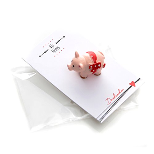 Logbuch-Verlag 10 kleine Glücksschweine mit Karte Glücksbringer Danke Geschenk Dankesgeschenk für Gäste Kunden Kollegen von Logbuch-Verlag