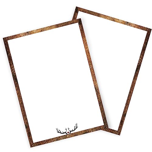 Logbuch-Verlag 100 Blätter rustikales Briefpapier Hirsch Geweih Papier DIN A4 Menükarte Motivpapier zum Bedrucken Logbuch-Verlag 100 Blätter rustikales Briefpapier Hirsch Geweih Papier DIN A4 Menükarte Motivpapier zum Bedrucken von Logbuch-Verlag