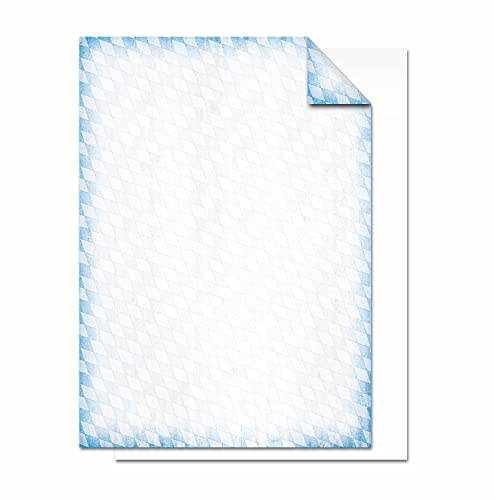 Logbuch-Verlag 100 Blatt Briefpapier blau weiß kariert Rautenmuster bayerisch einseitig bedruckt - A4 Motivpapier Oktoberfest Deko Einladung Bastelpapier von Logbuch-Verlag