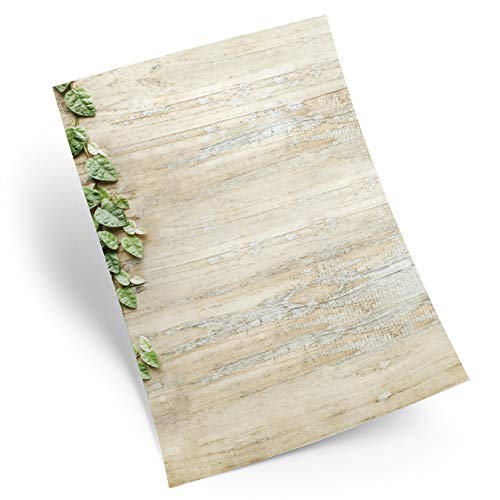 Logbuch-Verlag 100 Blatt Briefpapier in Holz Optik mit Blätter-Motiv - Schreibpapier DIN A4 beidseitig bedruckt - Druckerpapier natur grün für Einladungen Hochzeitseinladung Logbuch-Verlag 100 Blatt Briefpapier in Holz Optik mit Blätter-Motiv - Schreibpapier DIN A4 beidseitig bedruckt - Druckerpapier natur grün für Einladungen Hochzeitseinladung von Logbuch-Verlag