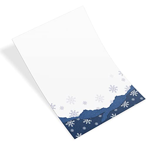 Logbuch-Verlag 100 Blatt modernes Weihnachtsbriefpapier - Briefpapier Weihnachten DIN A4 blau weiß Motivpapier Weihnachtsgrüße Kunden Mitarbeiter von Logbuch-Verlag