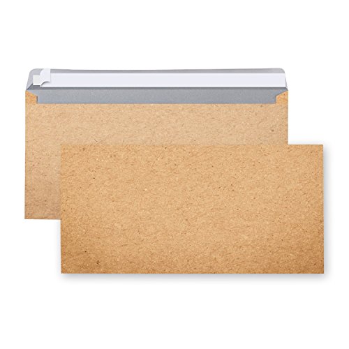 Logbuch-Verlag 25 Briefumschläge vintage braun in Kraftpapier-Design DIN lang 22 x 11 cm Umschlag Kuvert Briefkuvert für Hochzeit von Logbuch-Verlag