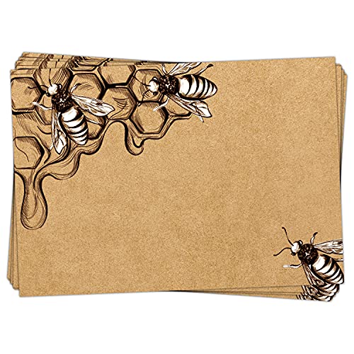 Logbuch-Verlag 25 Etiketten Honig Aufkleber für Gläser 7,4 x 5,2 cm zum Beschriften Bienen Imker Sticker beschreiben von Logbuch-Verlag